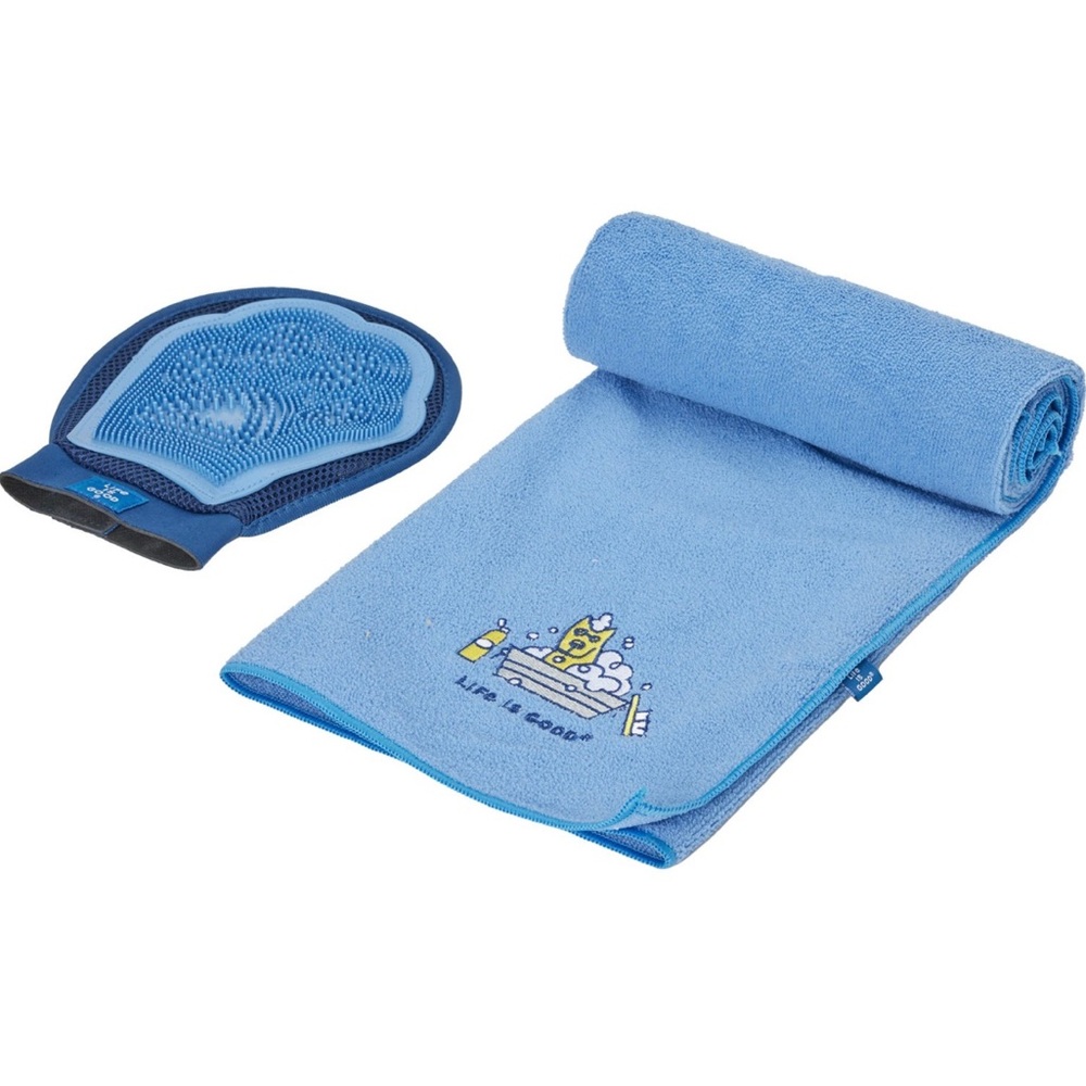 Life Is Good Microfiber Pet Towel & Gloce Set